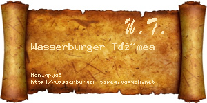 Wasserburger Tímea névjegykártya